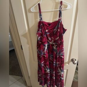 Tropical Red Floral Dress